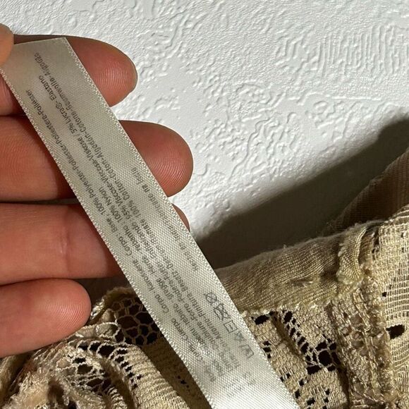 Tan Lace Bralette with Double Straps | Boho Style | Adjustable - Picture 3 of 7